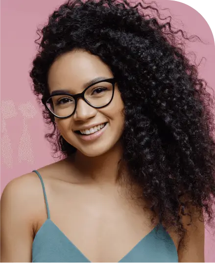 Smiling woman with great hair