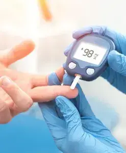 Doctor checking blood sugar level